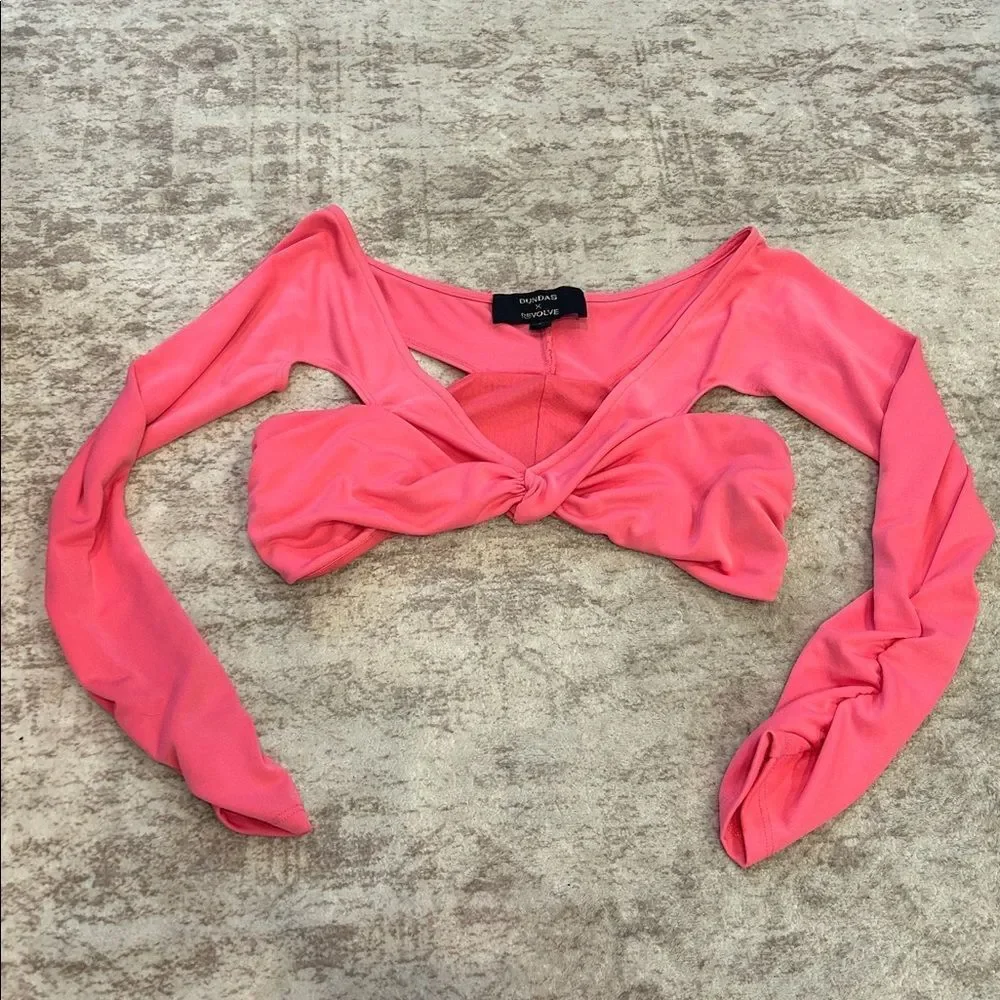 Revolve X Dundas Pink Off-Shoulder Women's Top size small